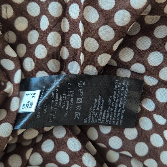 Lk Bennett Fashion Marianne Dress 2 Midi Pleated Polka Dot Modest A Line - Picture 7 of 7